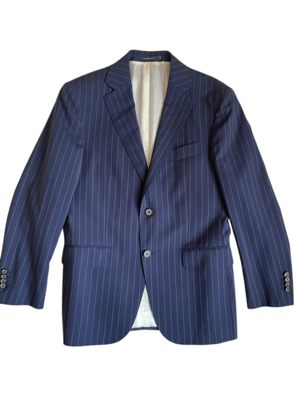 Suitsupply Blazer Mens 36S Navy Wool Pinstripe Regular Fit Coat Jacket